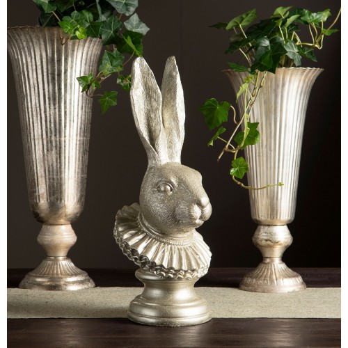 Dekoracija Rabbit Head Champagne Poly,  38 cm