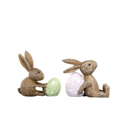 Dekoracija A Lot Rabbit With Egg Poly, 1 vnt., 7 cm