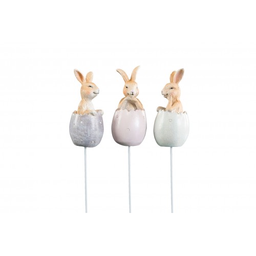 Dekoracija įsmeigiama A Lot Rabbit Friends Egg, 1 vnt.