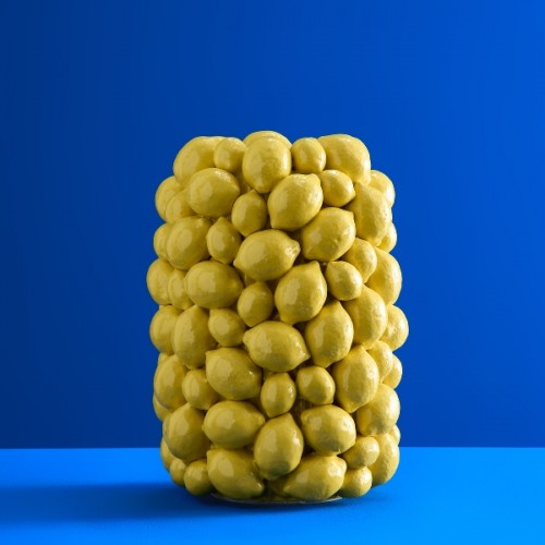 Vaza LEMONS, geltonos sp., 26 cm