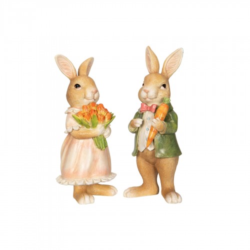 Dekoracija A Lot Rabbit with Carrot, 1 vnt., 19 cm