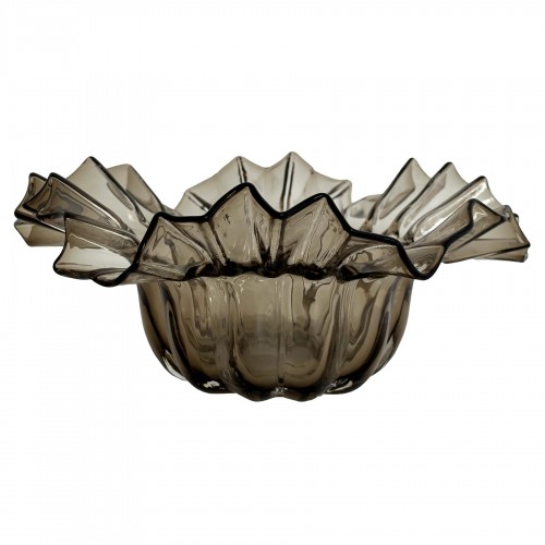 Dekoratyvinis dubuo Shishi Glass Wave, skaidrios rudos sp., 24 cm