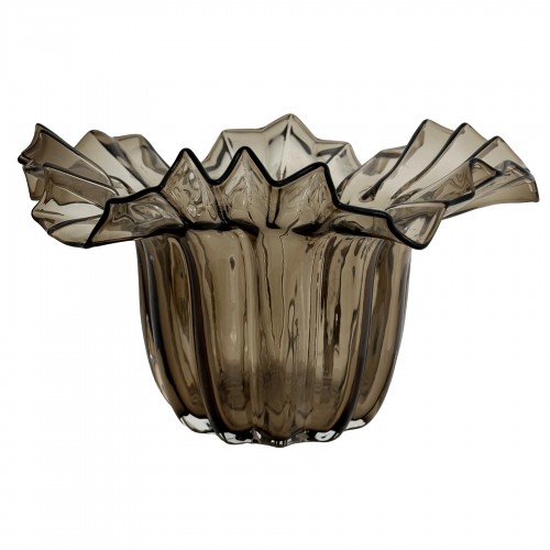 Dekoratyvinis dubuo Shishi Glass Wave, skaidrios rudos sp., 30 cm
