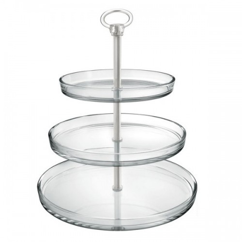 Stiklinė 3 aukštų etažerė desertams Borgonovo PALLADIO, 32 cm