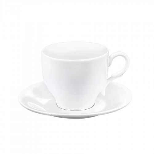 Porcelianinis baltas puodelis su lėkštute Wilmax, 220 ml