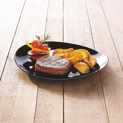 Lėkštė steikui Luminarc FRIENDS TIME, juodos sp., 30 x 26 cm