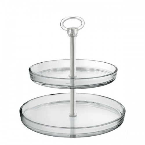Stiklinė 2 aukštų etažerė desertams Borgonovo  PALLADIO, 27 cm