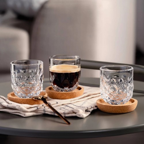 Espresso stiklinių rinkinys Leonardo GOCCE, dviejų lašelių raštas, 2 vnt., 60 ml