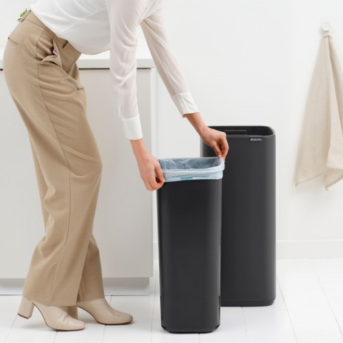 Šiukšlių dėžė Brabantia Bo Touch, tamsiai pilkos sp., 30 L