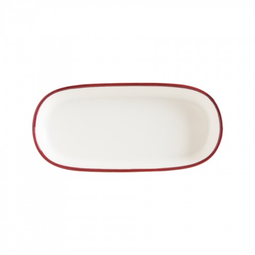 Lėkštė ovali Bonna LINEA BURGUNDY, 14 cm