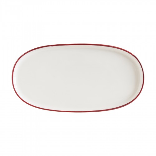 Lėkštė ovali Bonna LINEA BURGUNDY, 21 cm
