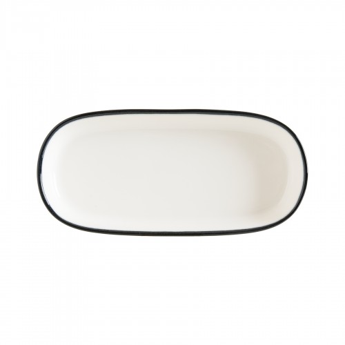 Lėkštė ovali Bonna LINEA BLACK, 18 cm