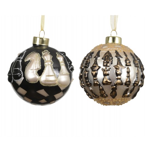 Kalėdinių žaislų rinkinys Baubles, įvairių sp., 3 vnt., 8 cm