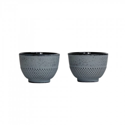 Japoniško stiliaus ketaus puodelių rinkinys, pilkos sp., 2 vnt., 150 ml