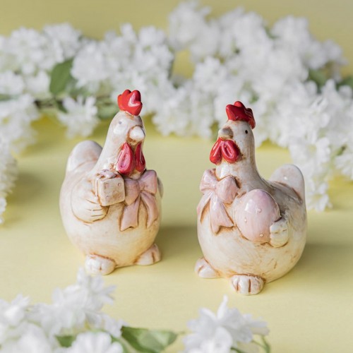 Dekoracija A Lot Hen with Bow, 1 vnt., 15 cm