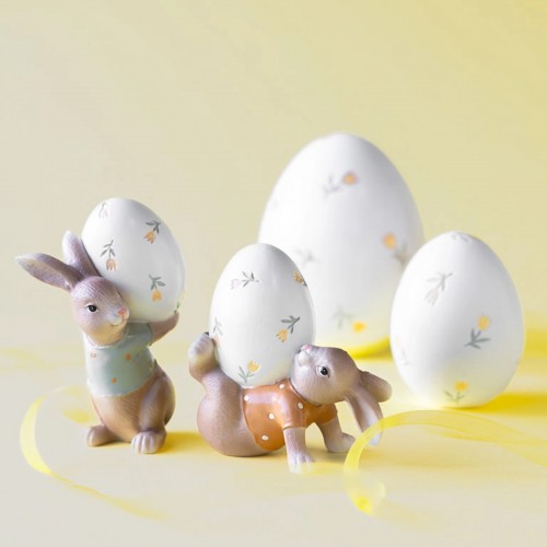 Dekoracija A Lot Rabbit with Eggs, 1 vnt., 12 cm