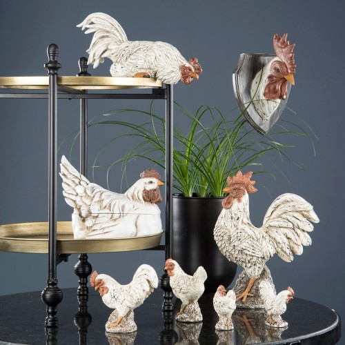 Dekoracija A Lot Rooster Hen nature, 1 vnt., 16 cm