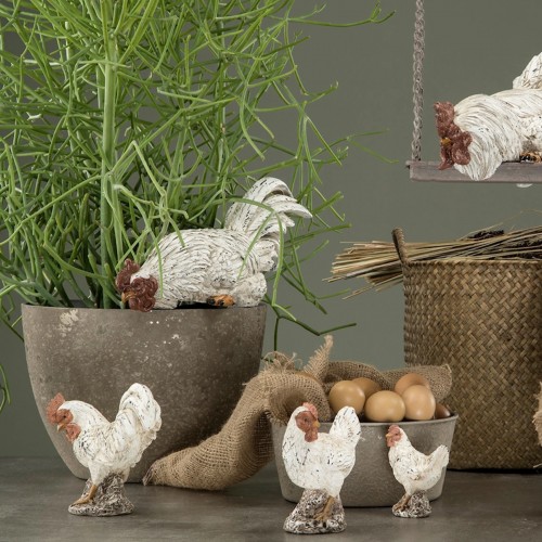Dekoracija A Lot Rooster Hen nature, 1 vnt., 16 cm