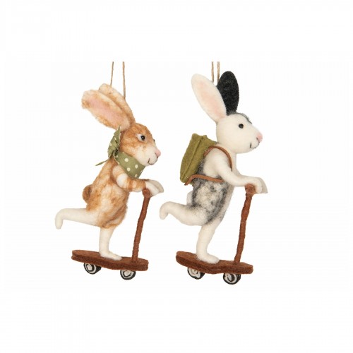 Pakabinama dekoracija A Lot Wool Rabbit on Kick, 1 vnt., 15 cm