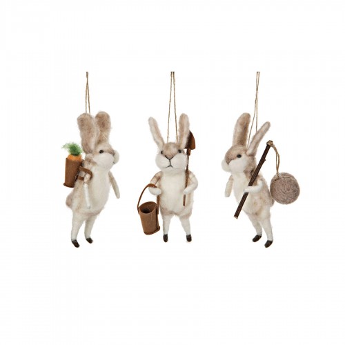 Pakabinama dekoracija A Lot Wool Rabbit, 1 vnt., 13 cm
