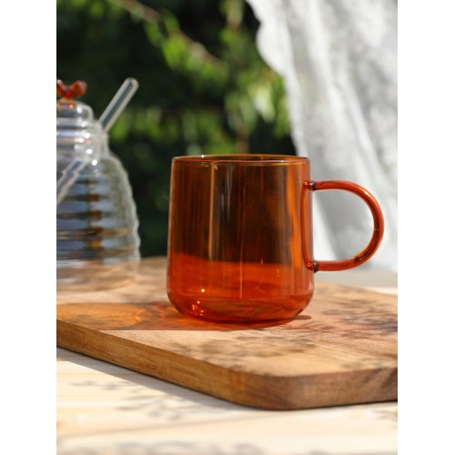 Borosilikatinis puodelis COLOR, oranžinės sp., 300 ml