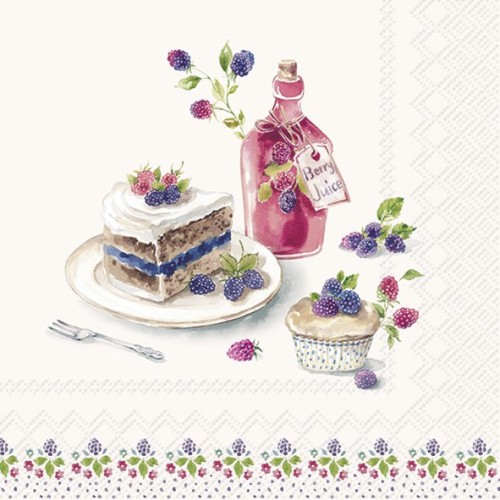 Servetėlės IHR BERRY TEATIME, kreminės sp., 25 x 25 cm