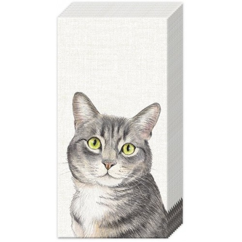 Servetėlės nosinaitės IHR FARM CAT, kreminės sp., 21 x 21 cm
