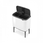 Baltos spalvos šiukšlių dėžė Brabantia BO TOUCH BIN, 34 l (2 dalių)