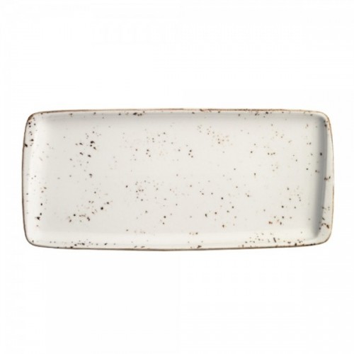 Balta stačiakampė porcelianinė lėkštė Bonna GRAIN, 34x16 cm