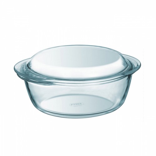Apvali stiklinė kepimo forma su dangčiu Pyrex 4 in 1, 2,1 l